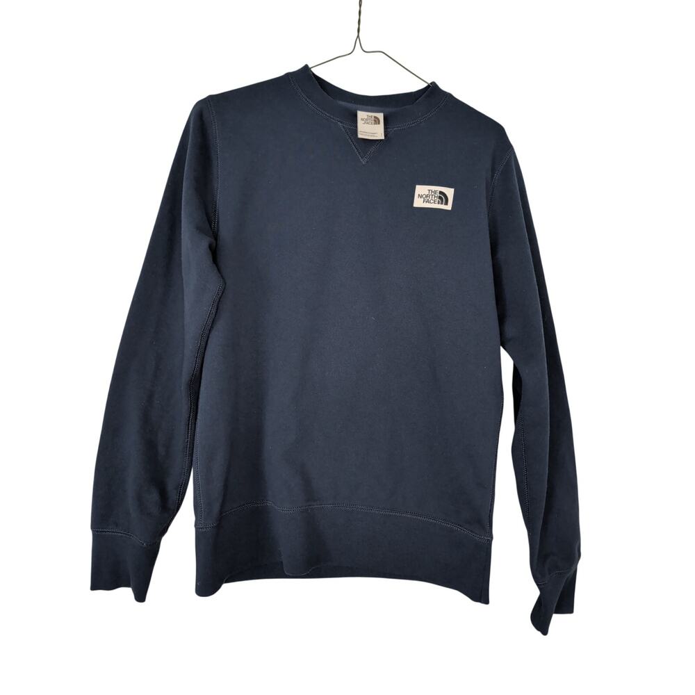 The North Face Women's Heritage Patch Crewneck Sweatshirt Navy Blue Fleece S